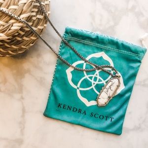 Silver and marble necklace